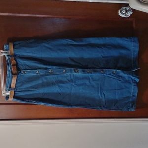 Cabin Creek denim Maxi Skirt with Button Front